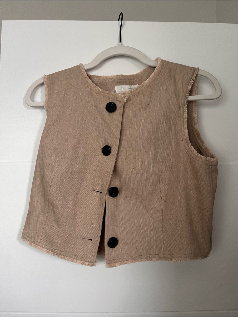 Zara Linen Frayed Rustic Top